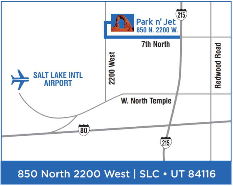 ParknJetArchLotDirections Park n' Jet Salt Lake City Airport